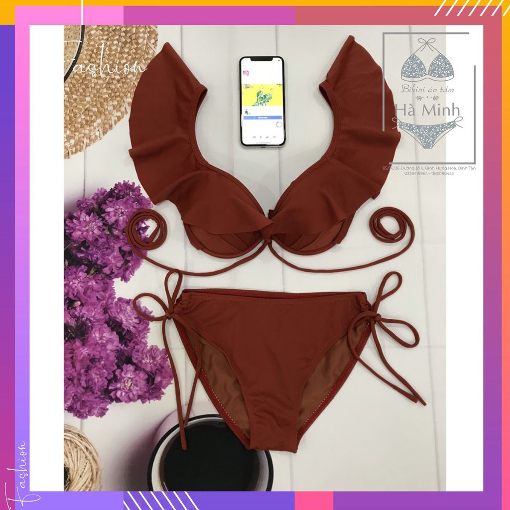 [Xưởng May Bikini Hà Minh] Bikini 2 mảnh cánh tiên, cạp thấp - Eva Shop - Cực Secxy, nâng ngực