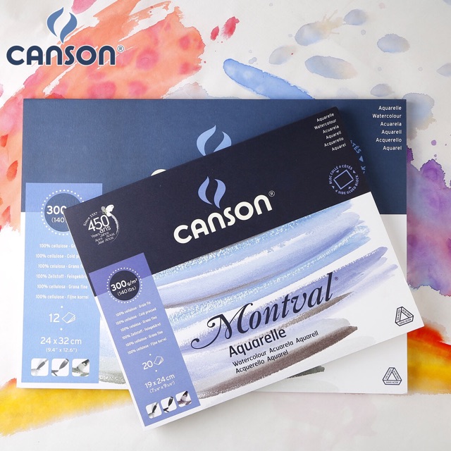 Giấy vẽ màu nước CANSON MONTVAL 300gsm nhập chính hãng từ đại lý