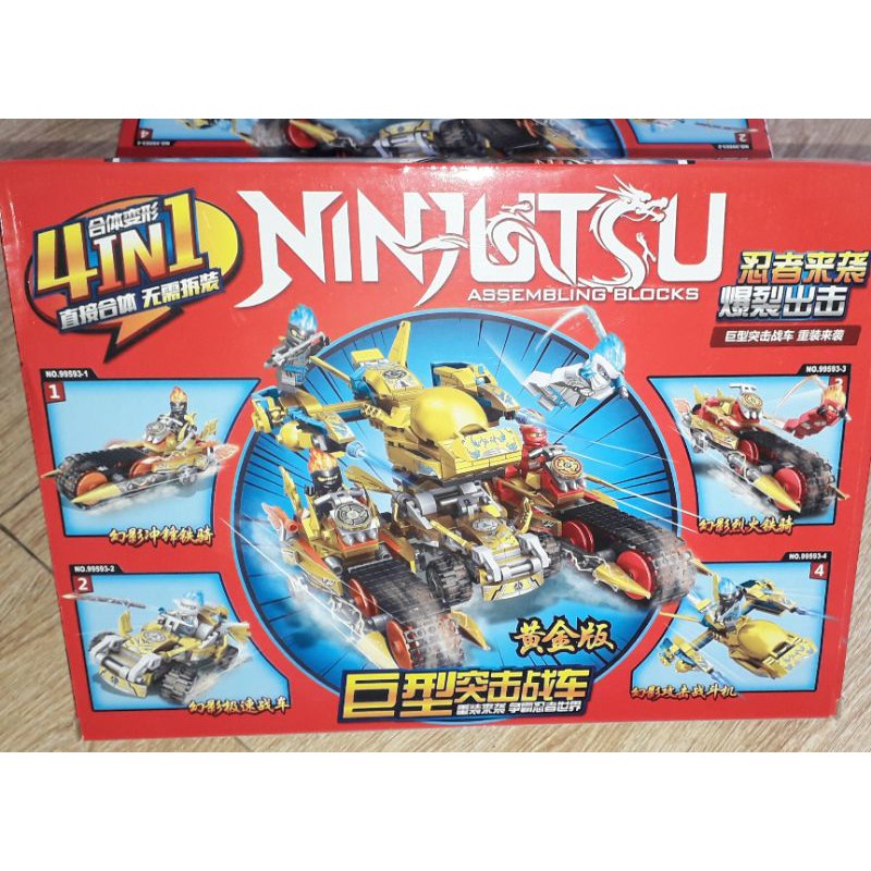 Lắp ráp 1 hộp LegoNinjutsu 99593 Siêu xe hoặc máy bay có 200 chi tiết bằng nhựa ABS rất đẹp