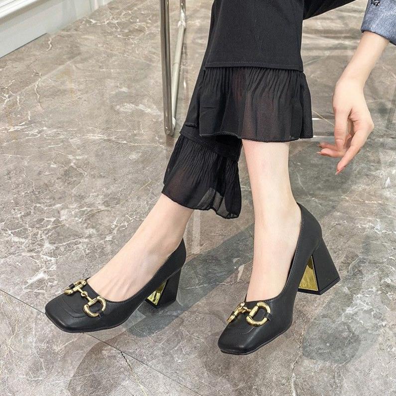 NEW GIÀY CAO GÓT BÍT MŨI ĐẾ VUÔNG(CÓ PHOM TO CHÂN NGOẠI CỠ 40) CHO NỮ SANG CHẢNH - mã SD17 . .