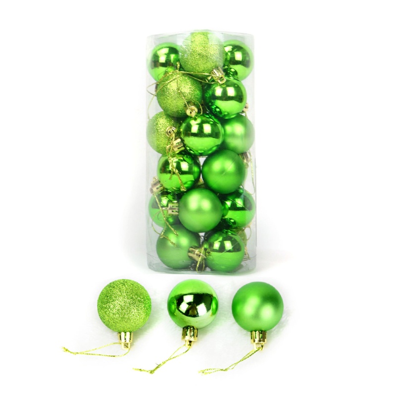 Bộ 24 Trái Châu Lấp Lánh Trang Trí Cây Thông Noel Kích Thước 4 / 6 / 8cm