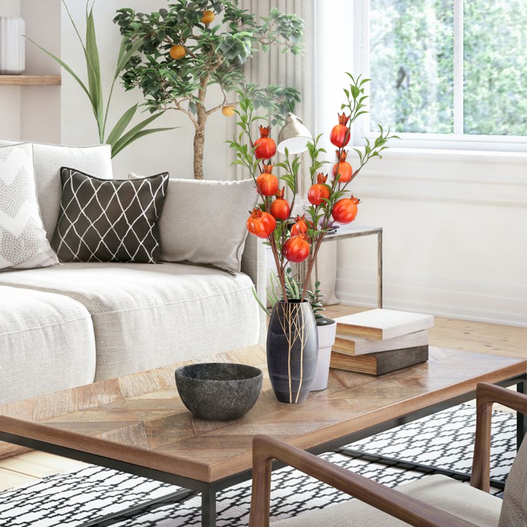 Nhánh Cây Lựu Nhân Tạo Treo Tường Trang Trí Nhà Cửa / Tiệc Cưới / Giáng Sinh