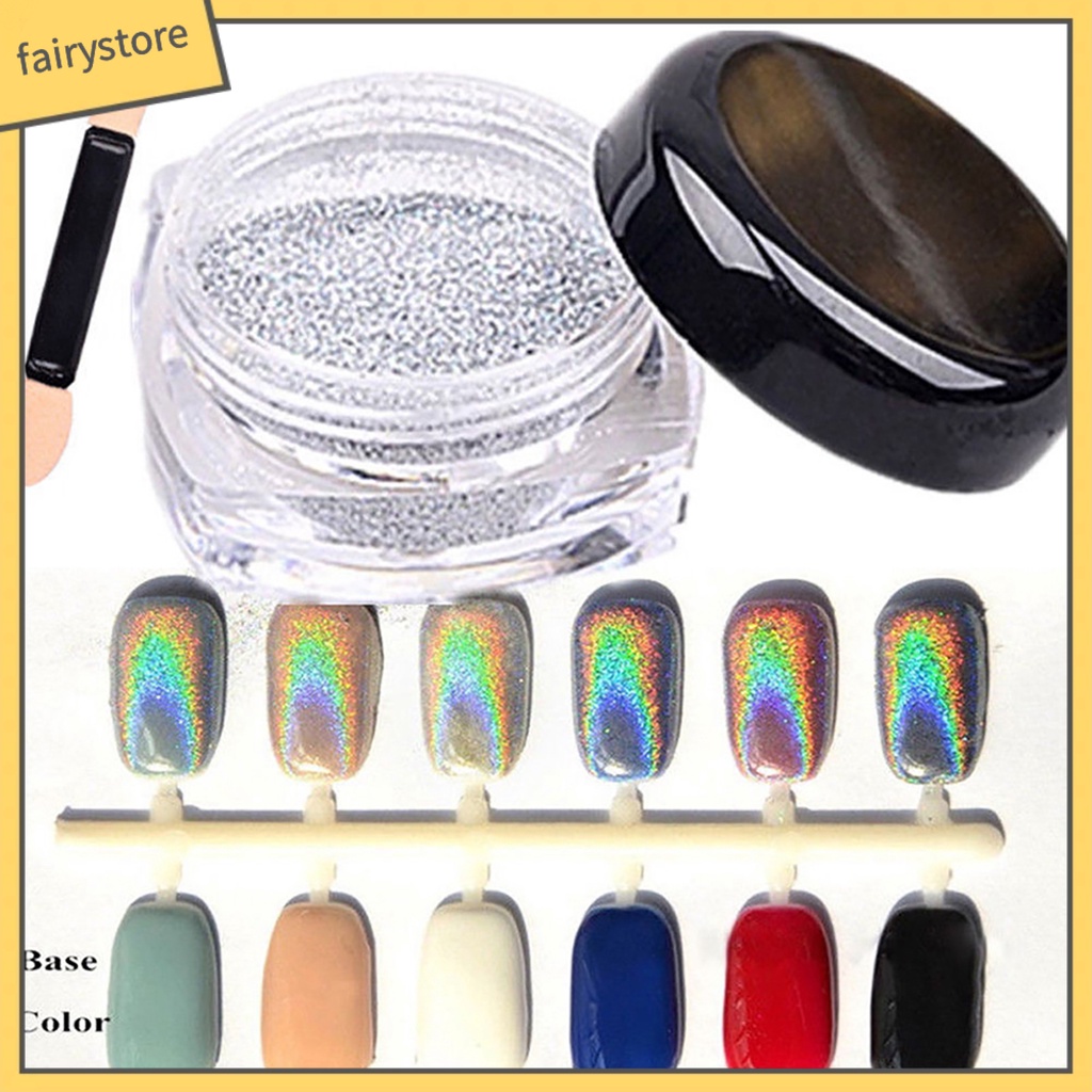 Lọ bột kim tuyến lấp lánh sáng bóng kèm cọ dùng trang trí móng tay nghệ thuật độc đáo
