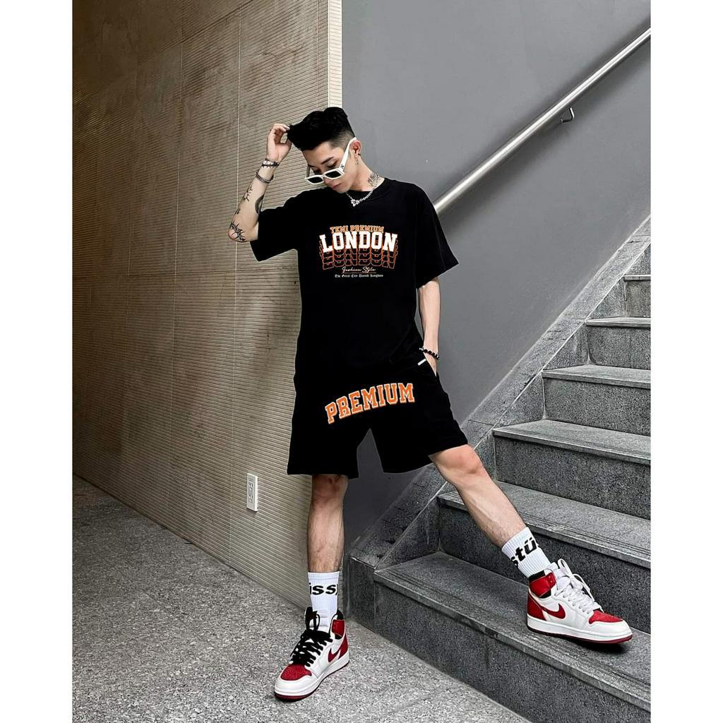 Bộ Thể Thao Nam Hè LONDOON Chữ Ghép Nổi Cao Cấp, Chất Liệu Cotton Khô Mềm Mịn Thấm Hút Mồ Hôi Siêu Tốt