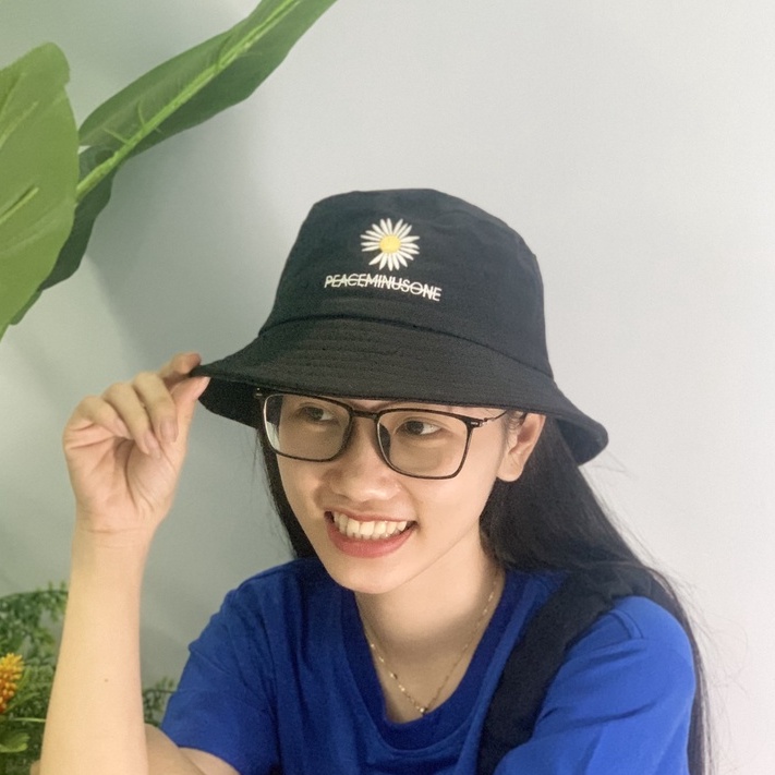 Mũ bucket thêu cúc họa mi vành nón tai bèo tròn thời trang phong cách unisex nam nữ