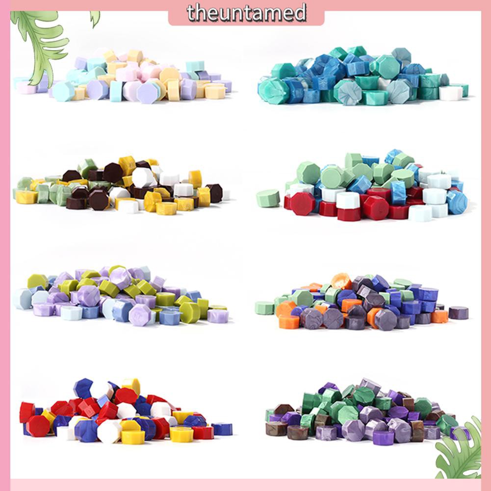 Túi 100 hạt sáp hình bát giác cổ điển dùng để niêm phong thiệp mời/phong bì thủ công DIY đẹp mắt