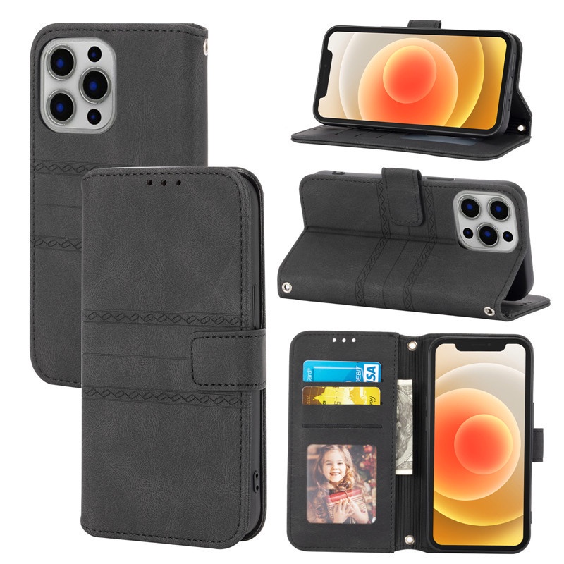 Bao da điện thoại dạng ví nắp lật thời trang cho iPhone 13 12 MINI 12 PRO MAX 11