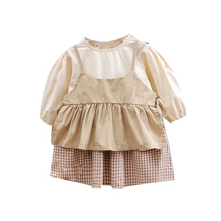 Váy kèm yếm vintage cho bé gái xinh xắn