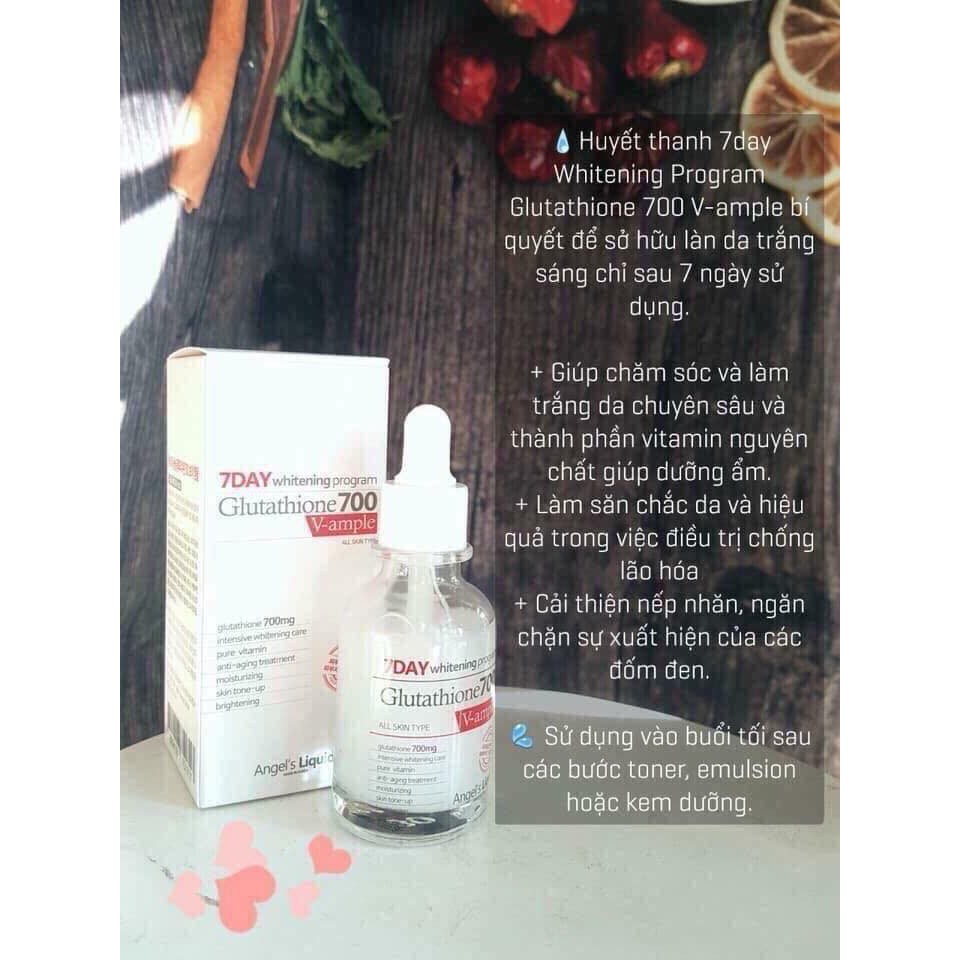 Bộ 3 Sản Phẩm Dưỡng Trắng Da 7DAY Angel's Liquid Whitening Program Gutathione 700V (Toner 150ml + Serum 30ml + Kem 50ml) | BigBuy360 - bigbuy360.vn