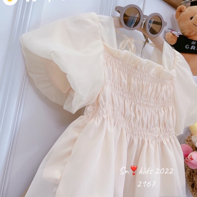 (9-30kg) Set Bộ Tơ 2 Lớp, Nhún Chun Bèo Tay Bồng Điệu Đà Cho Bé Gái, Set Đi Học Bé Gái Size Đại