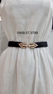 Thắt lưng bản 3cm. Mặt lá đính hạt trai.MS358