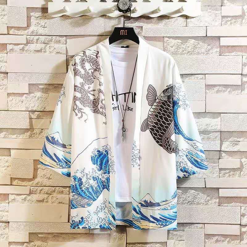 Áo khoác mùa hè nam quần chống nắng mỏng cho bé trai và gái len rộng Hàn Quốc choàng kiểu Trung cặp đôi phù h