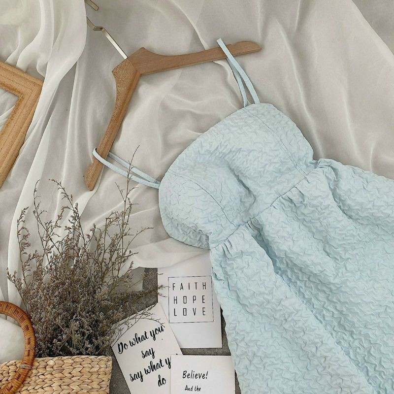 Đầm midi 2s baby doll xanh xốp | BigBuy360 - bigbuy360.vn