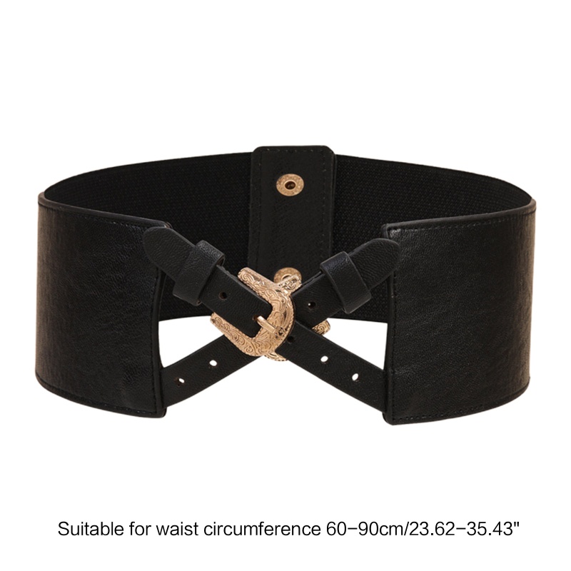 Thắt Lưng Bản Rộng Màu Trơn Có Khóa Chéo Phong Cách Harajuku Thời Trang Cho Nữ