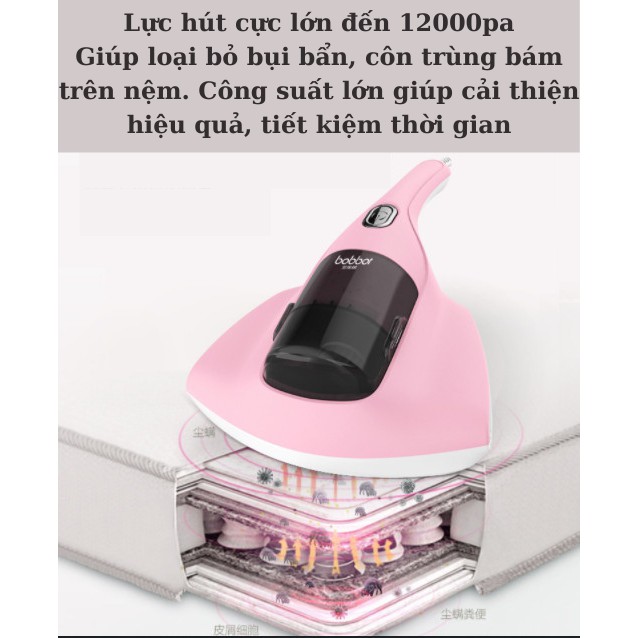 Máy hút bụi diệt khuẩn giường đệm, sofa, khử trùng bằng tia UV cao cấp Bobbot | BigBuy360 - bigbuy360.vn