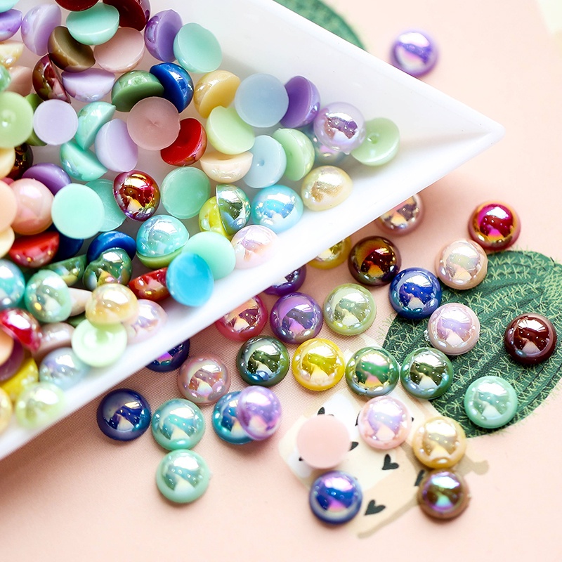 Hạt Ngọc Trai Giả Bằng Nhựa ABS Kích Thước 3mm 8mm 10mm Dùng Trang Trí Quần Áo Diy