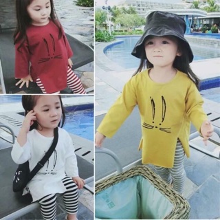 Set bộ cotton len cho bé gái