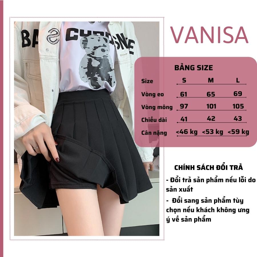 chân váy tennis bigsize nữ teniss xòe ngắn xám đen trắng có quần trong VANISA CV019