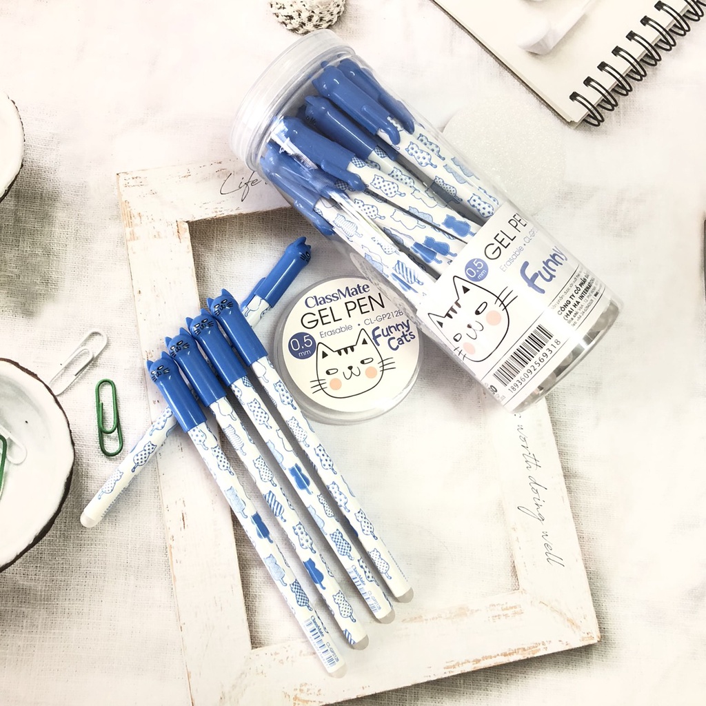 Bút gel xóa được Mèo vui vẻ Classmate GP212 -Funny Cats - vpp Quế Anh