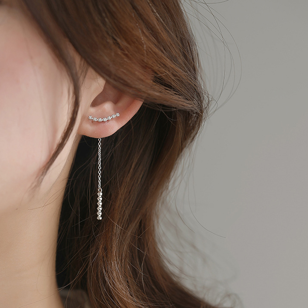 Cặp Bông Tai Thời Trang Hợp Kim Dáng Dài Phối Tua Rua Đầy Độc Đáo