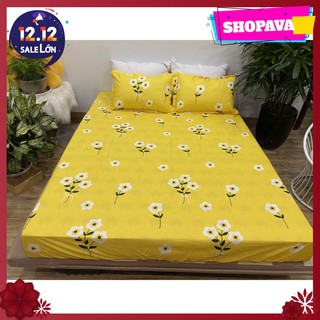 [shopava]Ga giường,Drap ga trải giường,ga bo chun bọc đệm,mẫu hoa cúc đơn