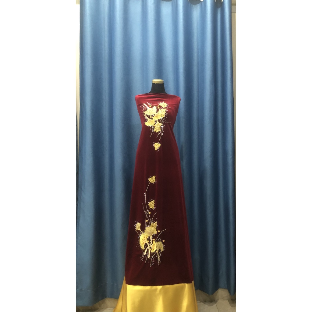 Vải Nhung the chun may Áo Dài, kết đá kỹ mềm mại, CÓ NHIỀU MÀU