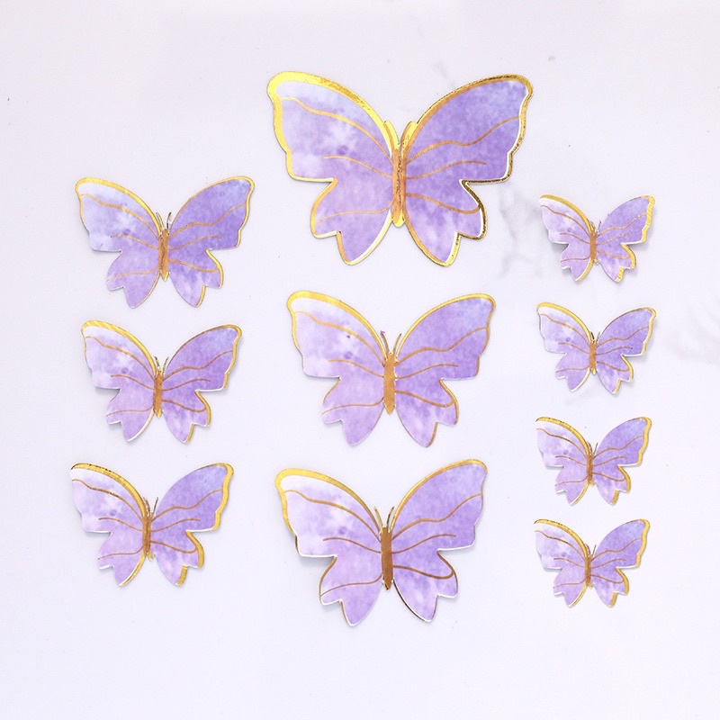 10 SET 10 BƯỚM GIẤY TRANG TRÍ BÁNH KEM