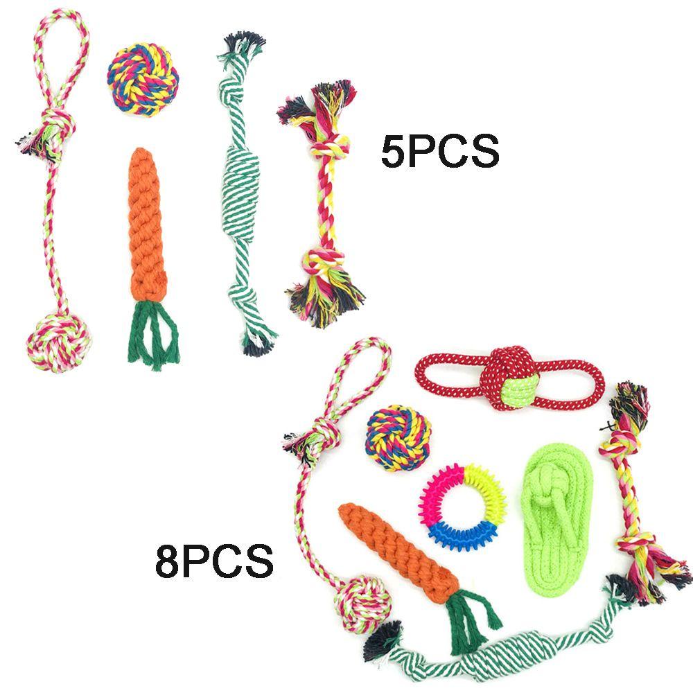 Set 1 / 8 Đồ Chơi Dây Thừng Cotton Bện Siêu Bền Cho Thú Cưng