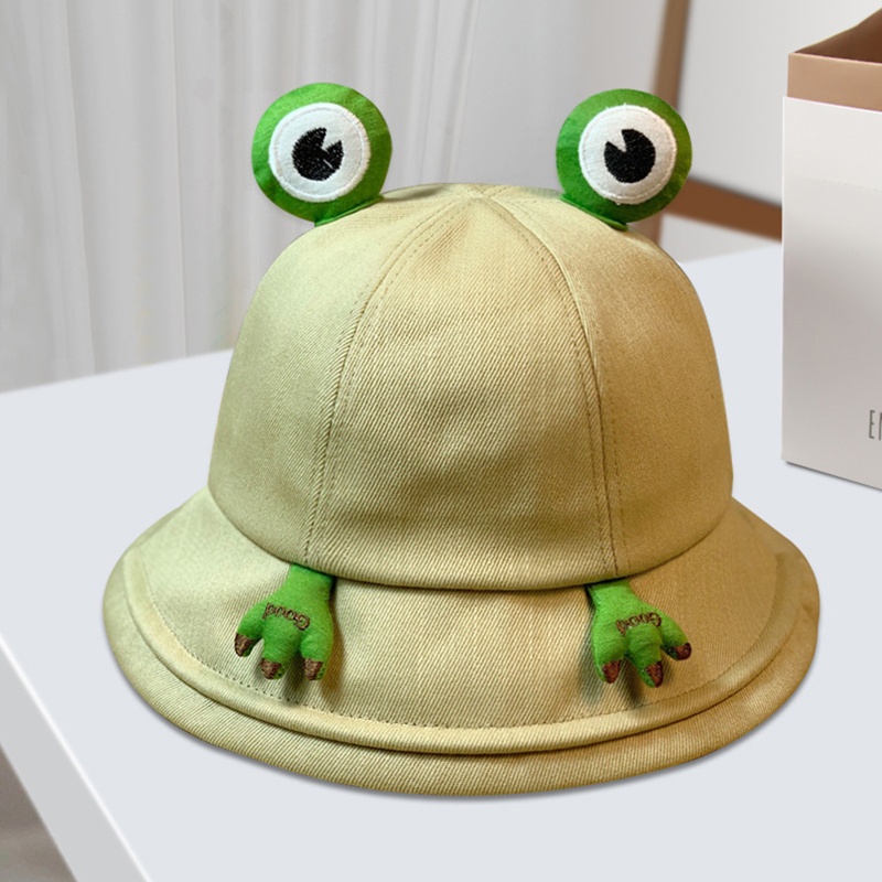 Nón Tai Bèo Rộng Vành Vải Cotton In Hoạt Hình Ếch Dễ Thương Cho Người Lớn