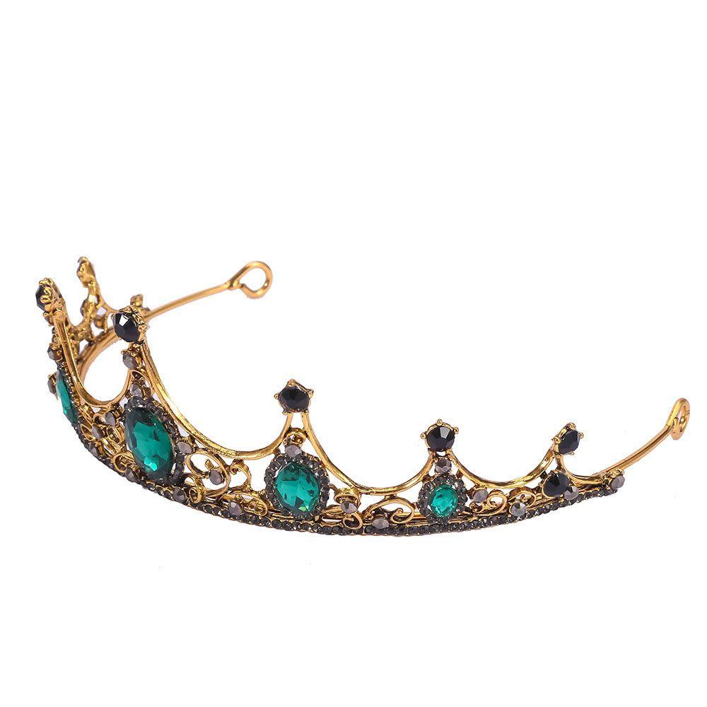 Cài Tóc Cô Dâu Đính Đá Baroque Sang Trọng|Vương Miện Đội Đầu Kiểu Dáng Dễ Thương Xinh Xắn