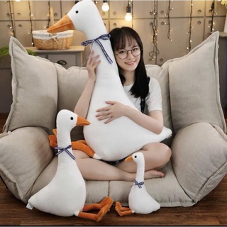 Gấu Bông hình vịt đeo nơ ngộ nghĩnh,gối ôm thú vịt trầm cảm đeo nơ cao cấp
