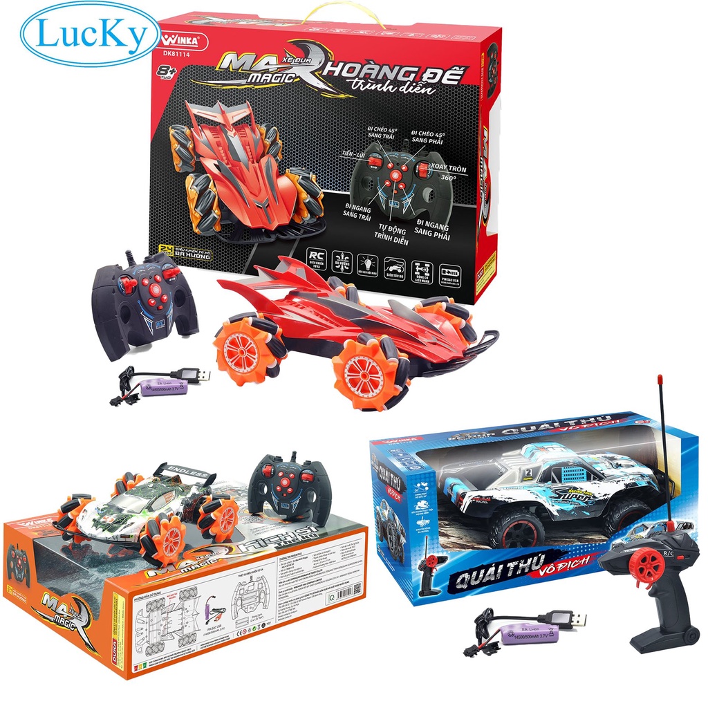 Đồ Chơi DuKa: Max Magic Hoang Đê  Trình Diễn + Xe Đua Địa Hình Quai Thu Vô Địch + Xe Đua Max Magic Kịch Sĩ  ( Phan loai)