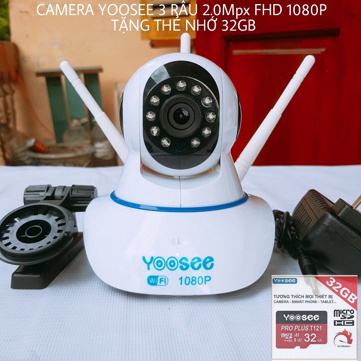 [GIÁ SẬP SÀN] Camera Yoosee 3 Râu 360 độ Wifi 2.0Mpx FHD 1080P Siêu nét