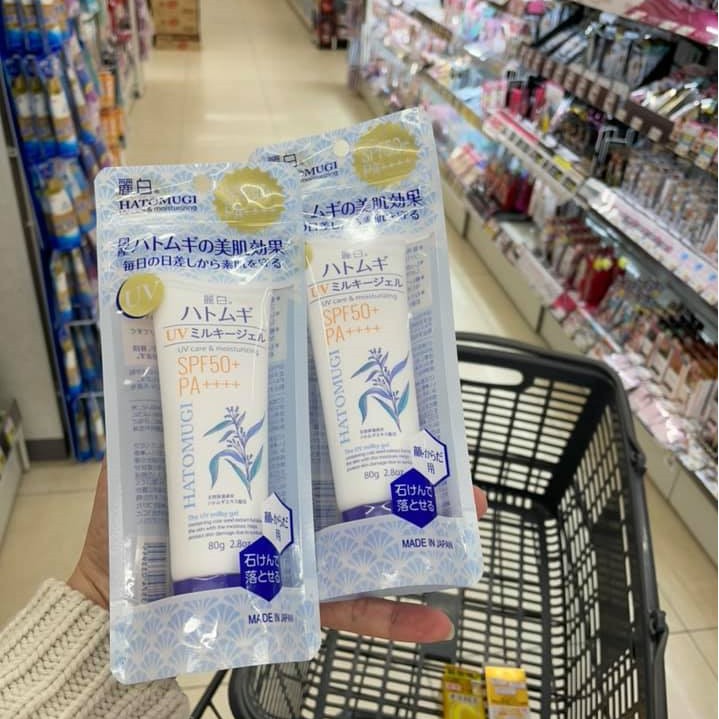 Dưỡng Thể Hatomugi UV Chống Nắng  Trắng Da  SPF50+ Milky Gel  Nhật Bản