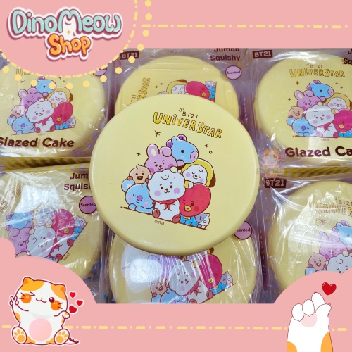 Squishy chính hãng Sanrio x BT21 - Bánh Glazed cake BT21 siêu cấp dễ thương, thơm, mềm và chậm tăng