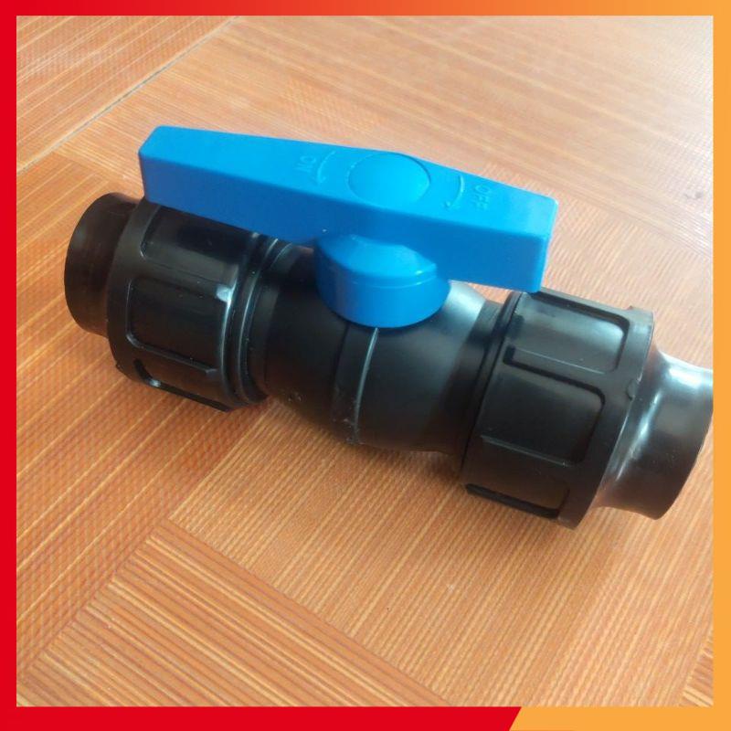 Van nước PP D25 2 đầu rắc co HATHACO dùng cho ống HDPE