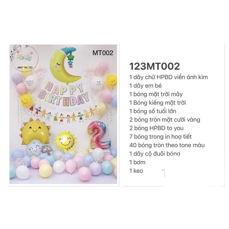 Set trang trí sinh nhật,set bóng trang trí cho bé