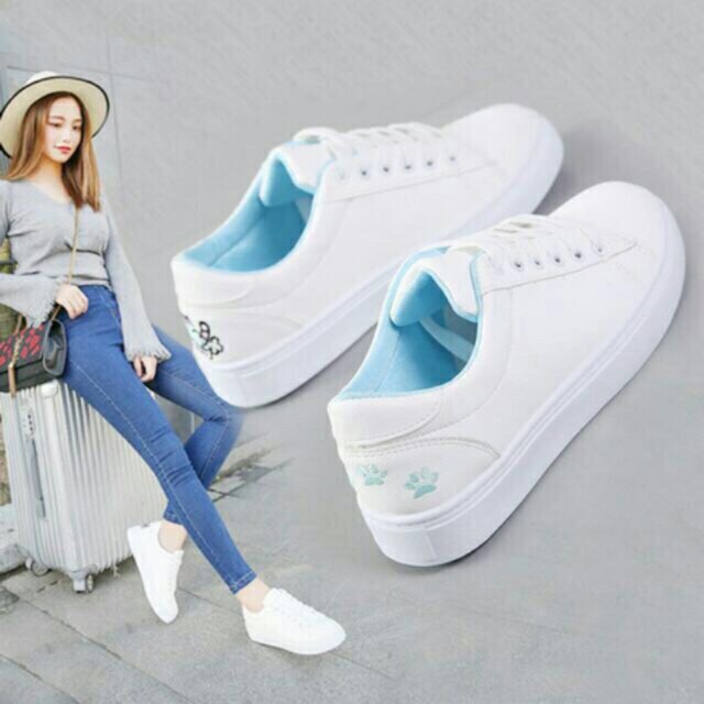 Giày nữ giày Sneaker phong cách Style Hàn Quốc  mèo thêu gót