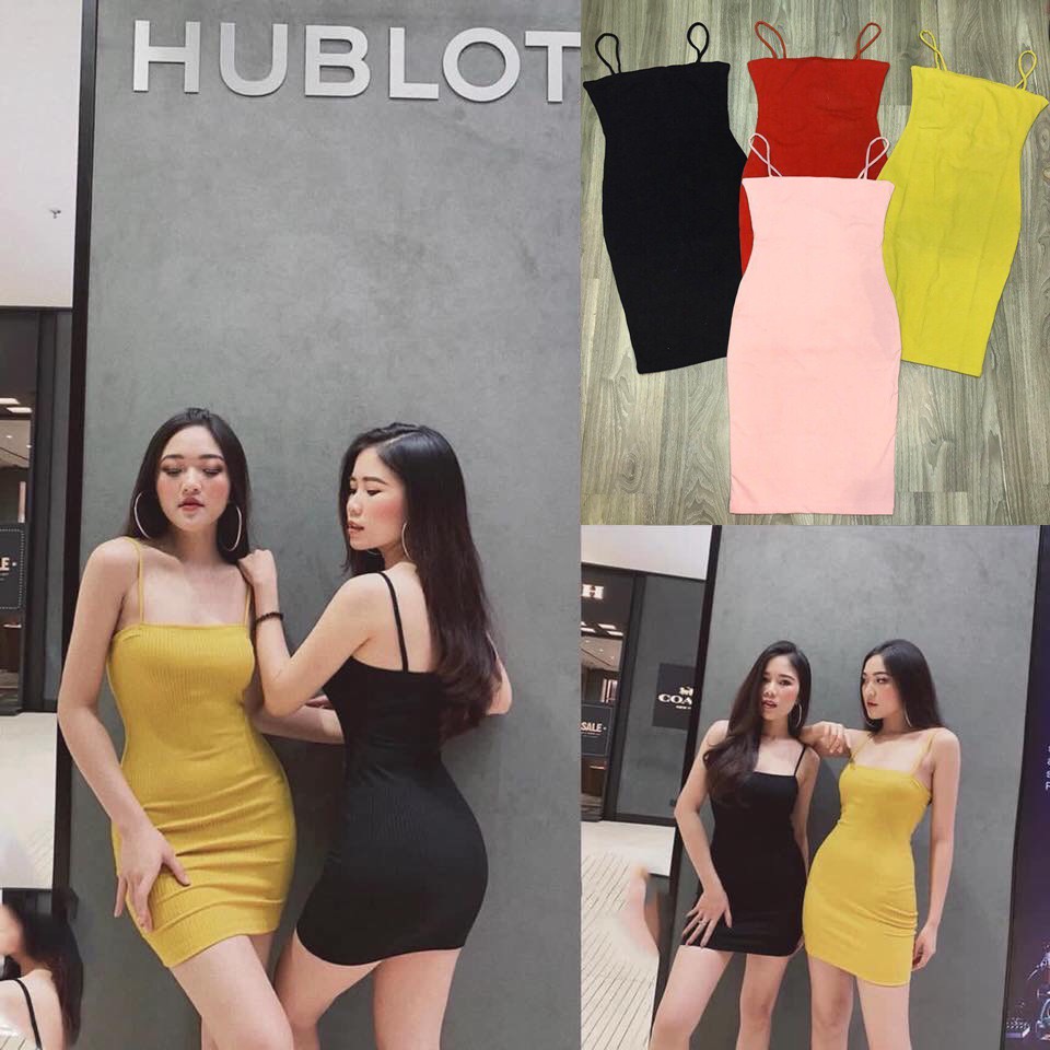 Đầm Body Sexy Hai Dây Ngang