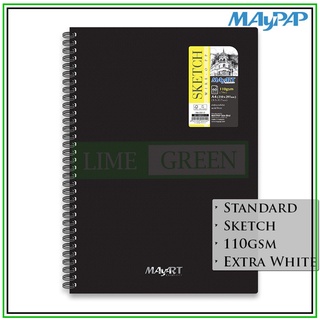 Giấy vẽ chì màu chuyên dụng MayArt Wire-O Hard Cover Sketch Book 110gsm