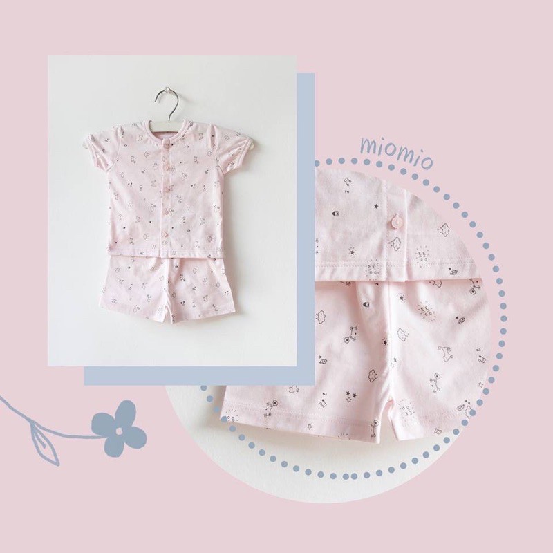 Bộ Cộc Tay Miomio Cài Giữa - Chất Cotton Mỏng Cho Bé Từ Sơ Sinh Đến 6 Tháng