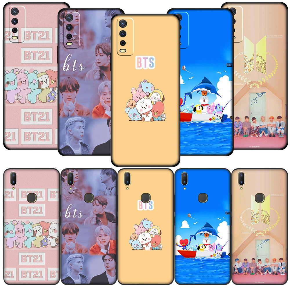 BTS BT21 Ốp Lưng Silicone Họa Tiết Hoạt Hình Bt21 Dễ Thương Cho Vivo V5 V5S V7 V9 V11 V15 Y19 Y30 Y50 Y66