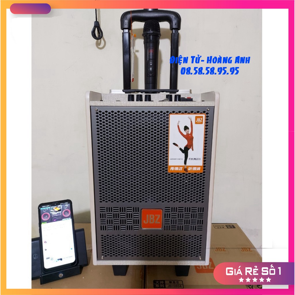 [Mã ELHACE giảm 4% đơn 300K] Loa kéo Jbz-0804.. Bass 2 tấc...Kèm . 1 micro... Kèm sạc- công suất 200W - mẫu mới 2020