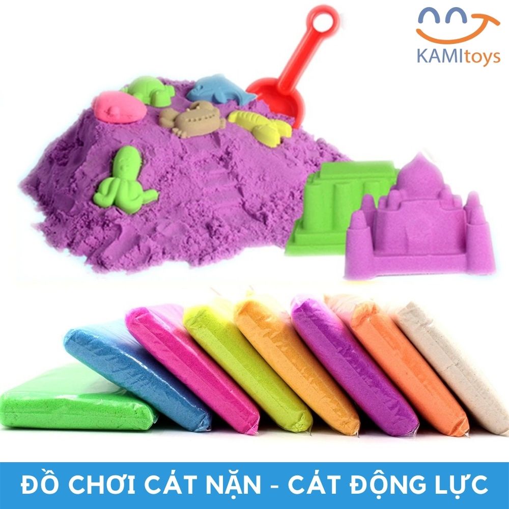 Đồ chơi cát động lực tránh dính tay và dây màu loại 1kg (Không kèm khuôn) Cát nặn vi sinh an toàn mã 50014