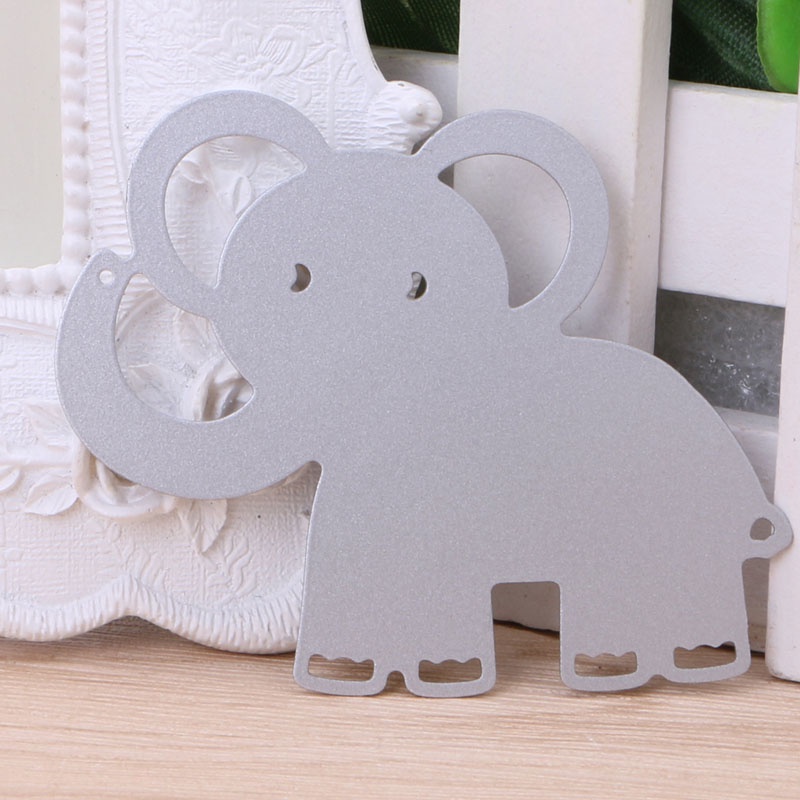 Khuôn Cắt Hình In Nổi Hình Chú Voi Bằng Kim Loại Dùng Trang Trí Thiệp / Scrapbook
