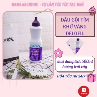 Dầu gội tím khử ánh vàng cho tóc tẩy, tóc nhuộm khói xám 500ml