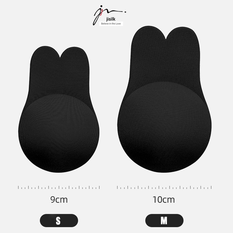 Dán ngực jisilk nâng, miếng dán ngực tai thỏ đen be nude mặc đầm dự tiệc chuẩn form nhập khẩu - P.DAN-04