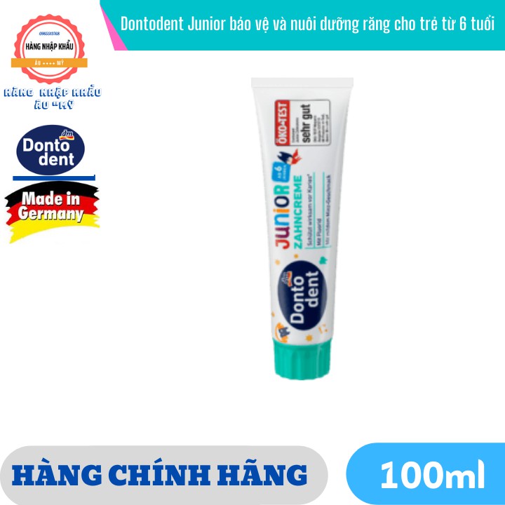 Kem đánh răng Dontodent Junior bảo vệ và nuôi dưỡng răng cho trẻ từ 6 tuổi 100ml