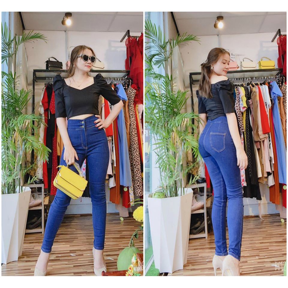 QUẦN JEANS CẠP SIÊU CAO , ỐNG BÓ - kèm video bên shop