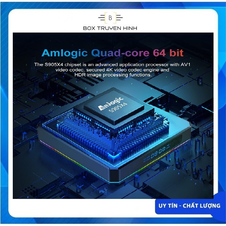 Android TV Box X96 X4 - Amlogic S905X4, Android 11, Ram 4GB, Bộ nhớ trong 32GB, cấu hình mạnh mẽ, hỗ trợ định dạng AV1